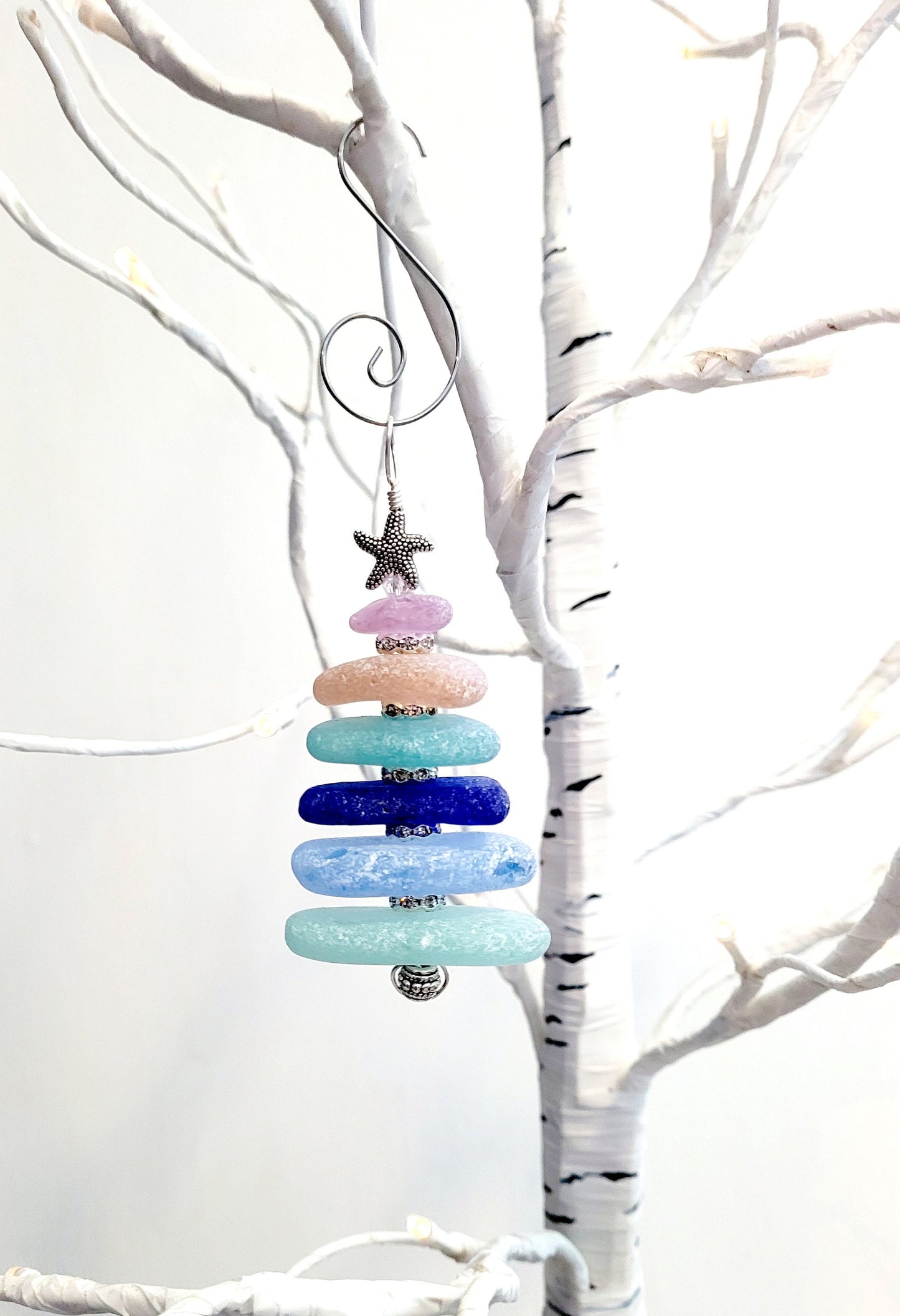 Sea Glass Christmas Tree Ornament/Rare Color Sea Glass/Sea Glass Pine Tree Ornament/Genuine Sea Glass Tree Ornament/263