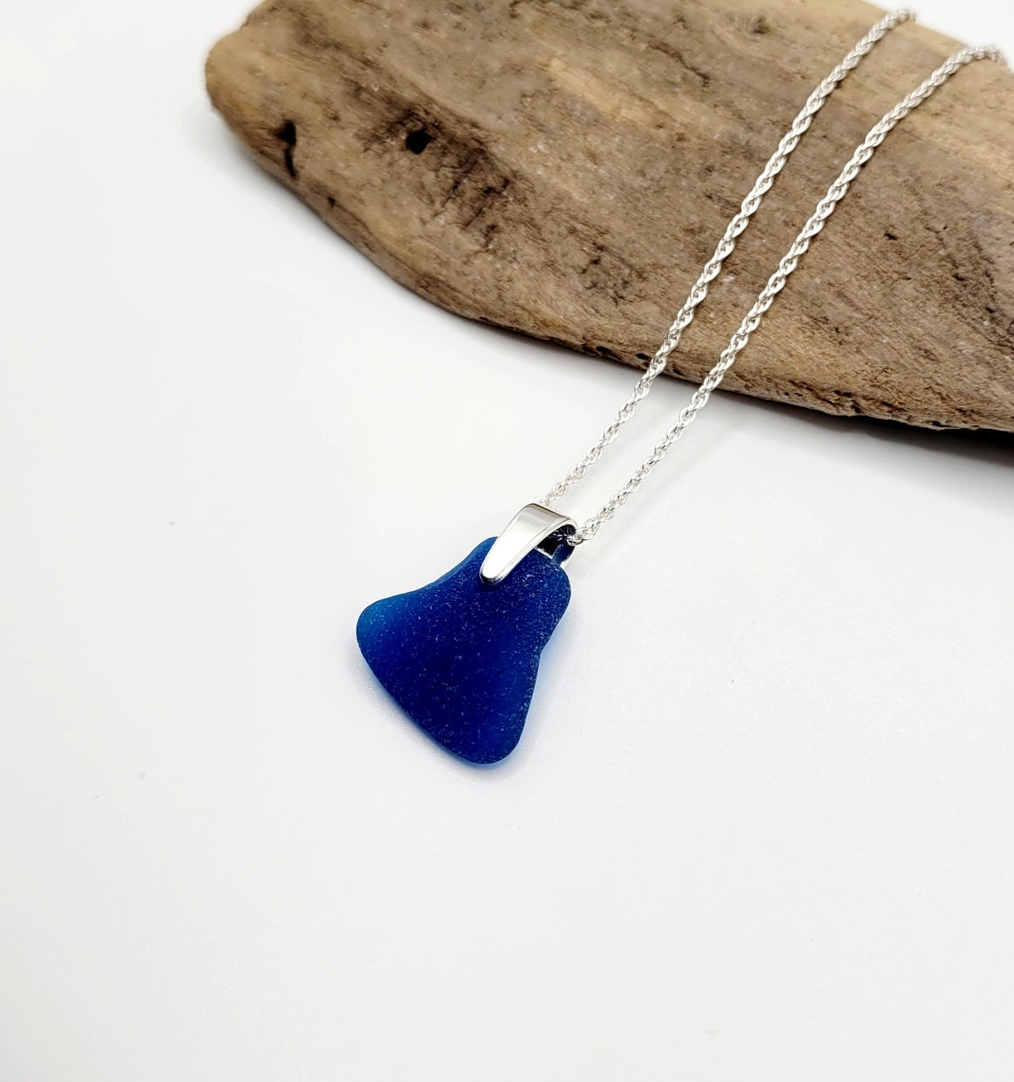 Genuine Sea Glass/Sea Glass and Sterling Silver Necklace/Glass Sea Glass Pendant/Genuine Sea Glass Jewelry/181