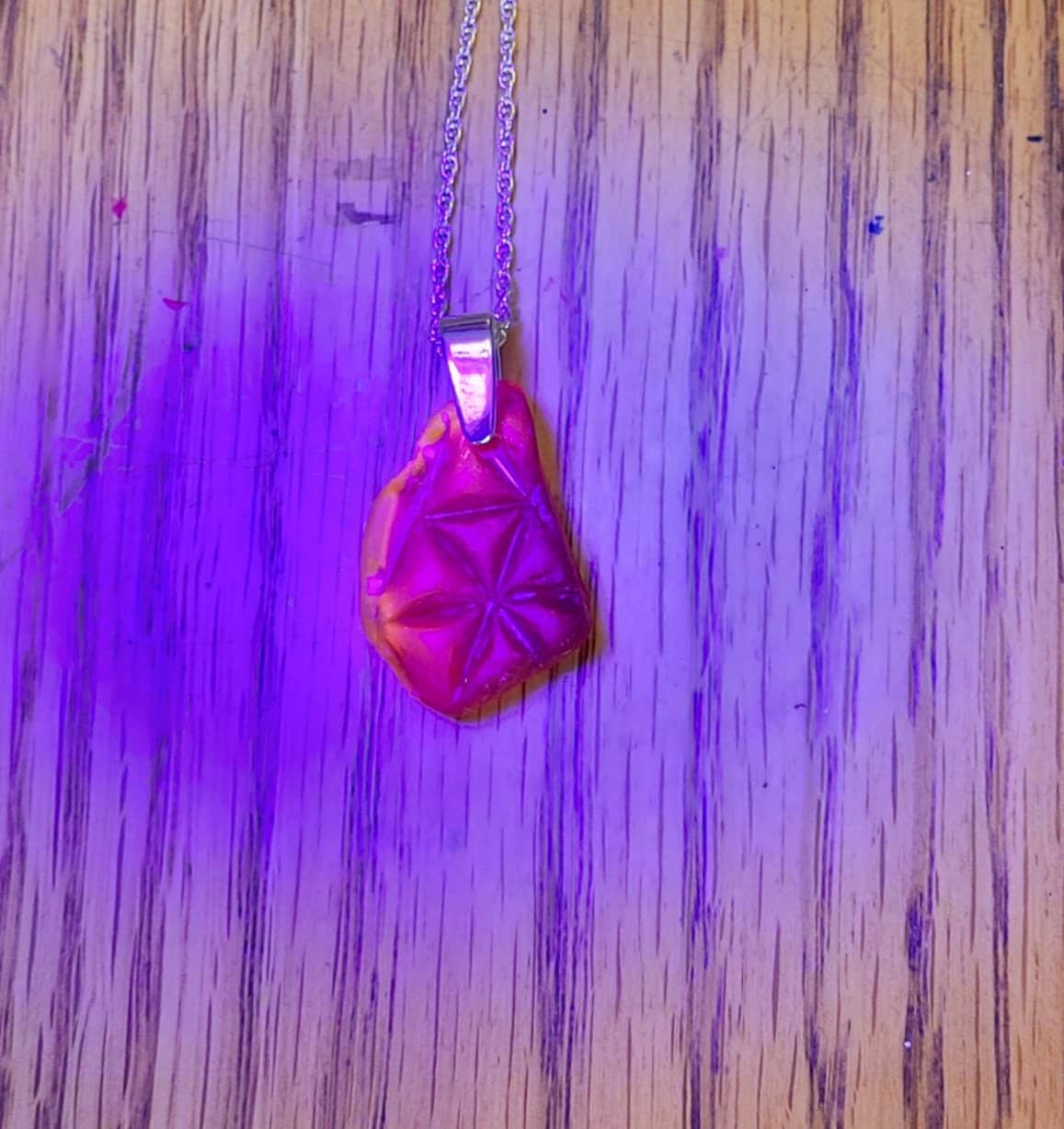 Genuine UV Red Amberina Glass Pendant/Genuine Red Sea Glass Necklace/Dainty Sea Glass Jewelry/Coastal Jewelry/Nautical Pendant/185