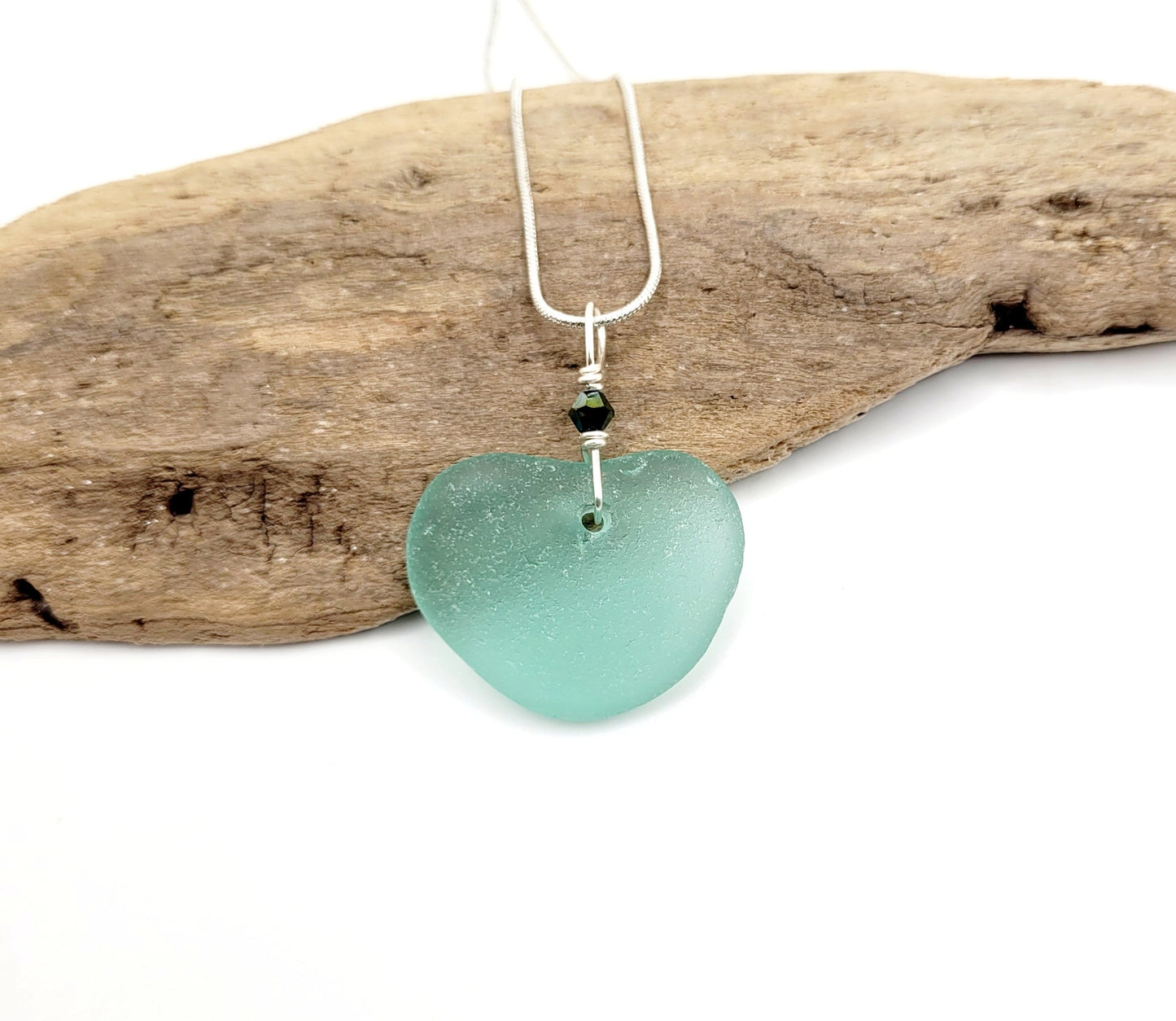 Genuine Sea Glass Pendant/Heart Sea Glass Pendant/Natural Heart Sea Glass Pendant/Anniversary Gift/Gift for her/Unique Gift/195