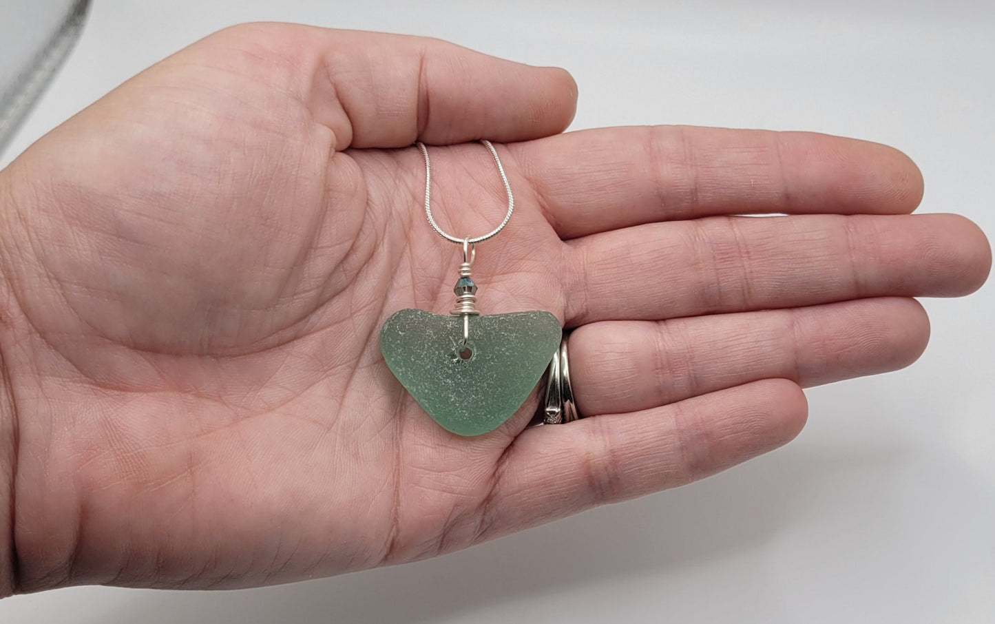 Genuine Sea Glass Pendant/Heart Sea Glass Pendant/Natural Heart Sea Glass Pendant/Anniversary Gift/Gift for her/Unique Gift/197