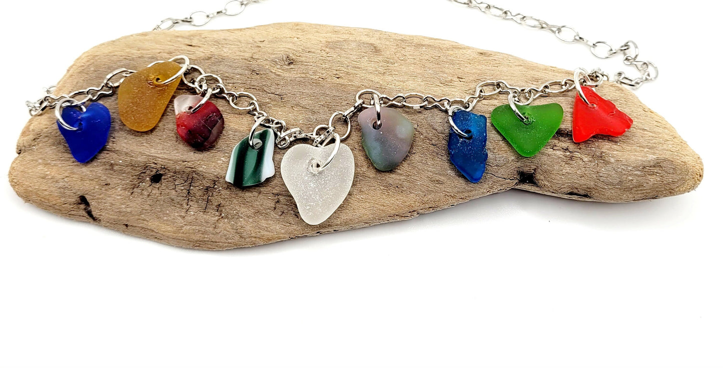 Sea Glass Necklace / Genuine Sea Glass  / Rare Sea Glass / Unique Gift  / Red Sea Glass / Sea Glass Charm Necklace  / Whimsical Gift/220