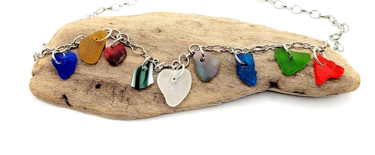 Sea Glass Necklace / Genuine Sea Glass  / Rare Sea Glass / Unique Gift  / Red Sea Glass / Sea Glass Charm Necklace  / Whimsical Gift/220