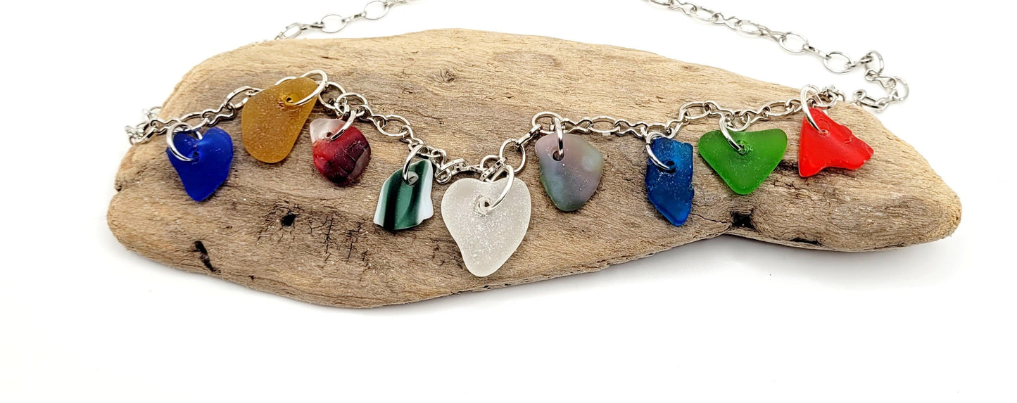 Sea Glass Necklace / Genuine Sea Glass  / Rare Sea Glass / Unique Gift  / Red Sea Glass / Sea Glass Charm Necklace  / Whimsical Gift/220