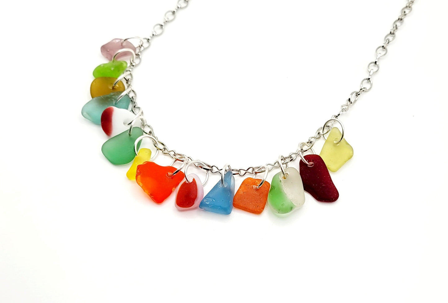 Sea Glass Necklace / Genuine Sea Glass  / Rare Sea Glass / Unique Gift  / Red Sea Glass / Sea Glass Charm Necklace  / Whimsical Gift/215