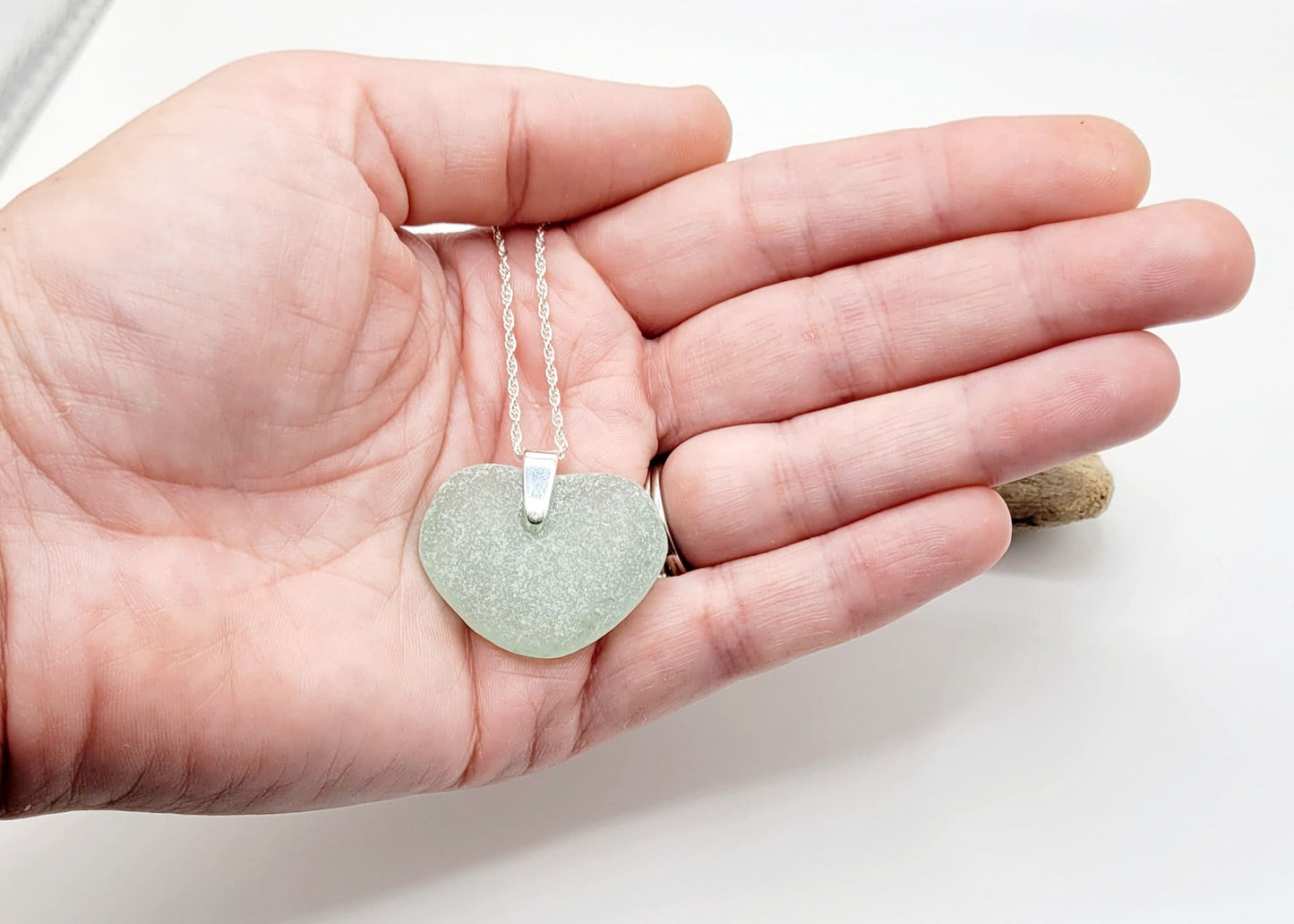 Genuine Sea Glass Pendant/Heart Sea Glass Pendant/Natural Heart Sea Glass Pendant/Anniversary Gift/Gift for her/Unique Gift/209