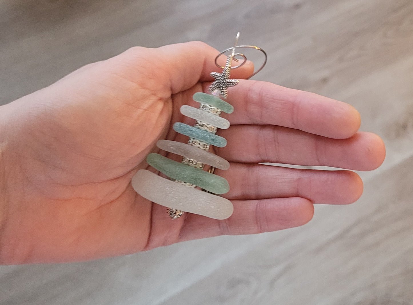 Genuine Sea Glass Christmas Tree Ornament