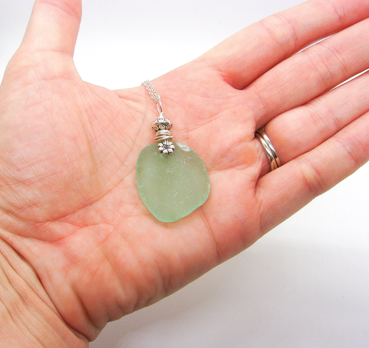 Sea Glass Necklace/Sea Glass Jewelry/Sea Glass Pendant/Genuine Sea Glass/Beach Jewelry/Nautical Jewelry/Gift for Her/Unique Gift/36