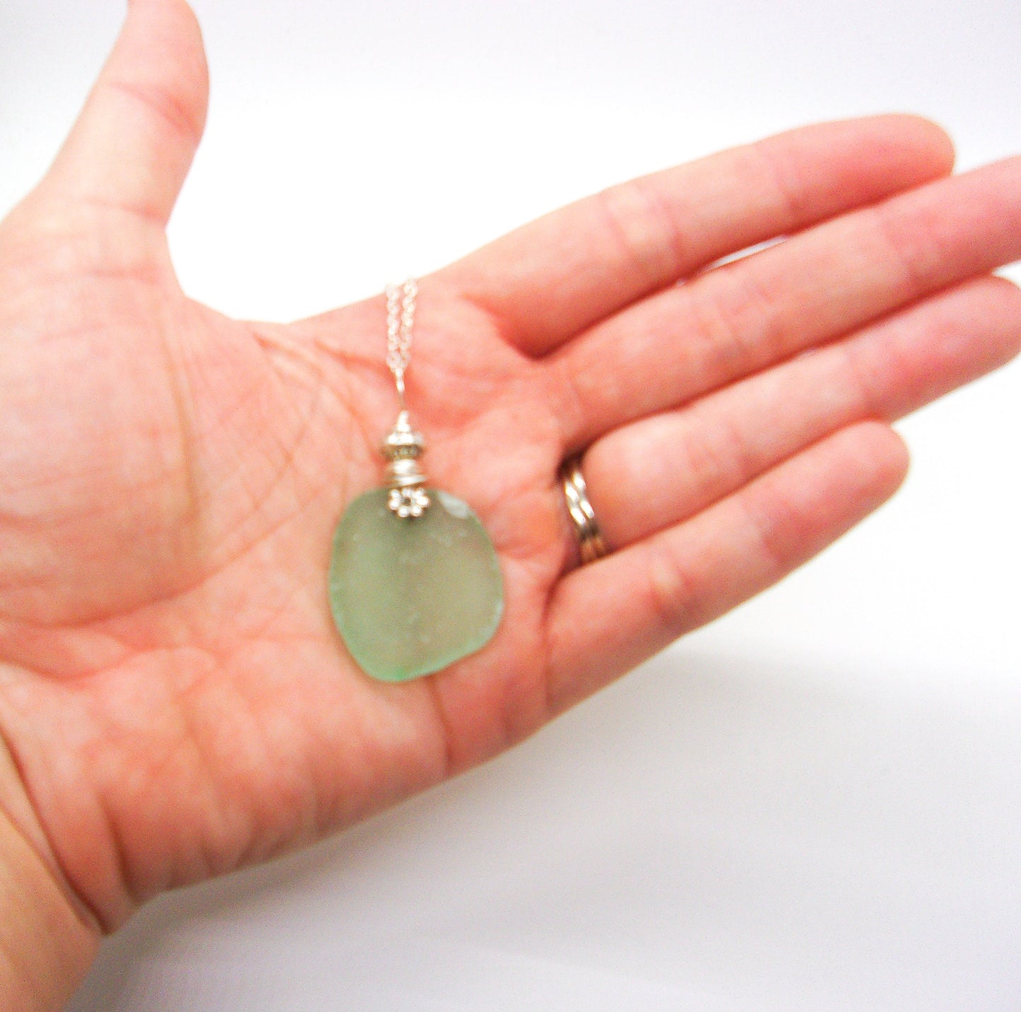 Sea Glass Necklace/Sea Glass Jewelry/Sea Glass Pendant/Genuine Sea Glass/Beach Jewelry/Nautical Jewelry/Gift for Her/Unique Gift/36