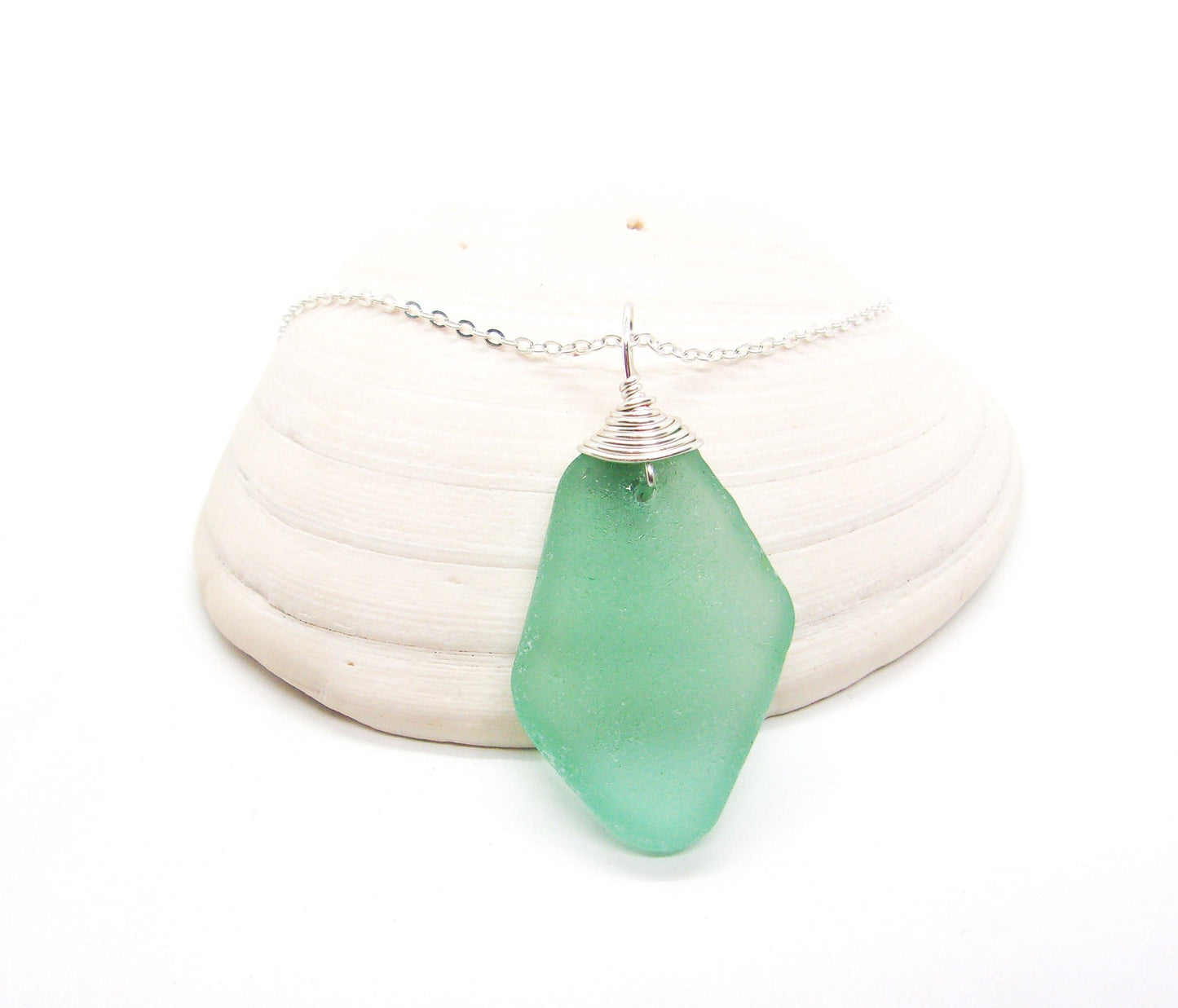 Genuine Sea Glass/Sea Glass Necklace/Sea Glass Pendant/Coastal Jewelry/Nautical Pendant/Genuine Sea Glass Jewelry/68