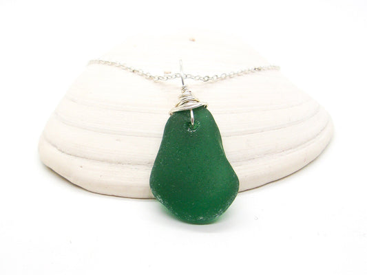 Genuine Sea Glass/Sea Glass Necklace/Sea Glass Pendant/Coastal Jewelry/Nautical Pendant/Genuine Sea Glass Jewelry/82