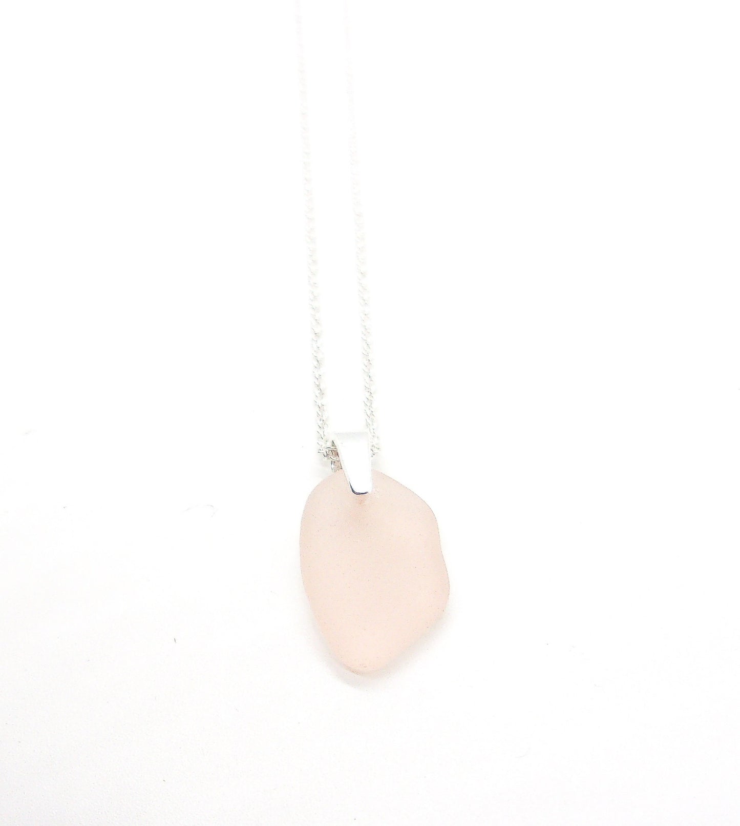 Genuine Sea Glass/Sea Glass and Sterling Silver Necklace/Pink Sea Glass Pendant/Mother's Day Gift/Genuine Sea Glass Jewelry/47