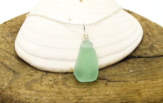 Genuine Sea Glass/Sea Glass Necklace/Sea Glass Pendant/Coastal Jewelry/Nautical Pendant/Genuine Sea Glass Jewelry/38