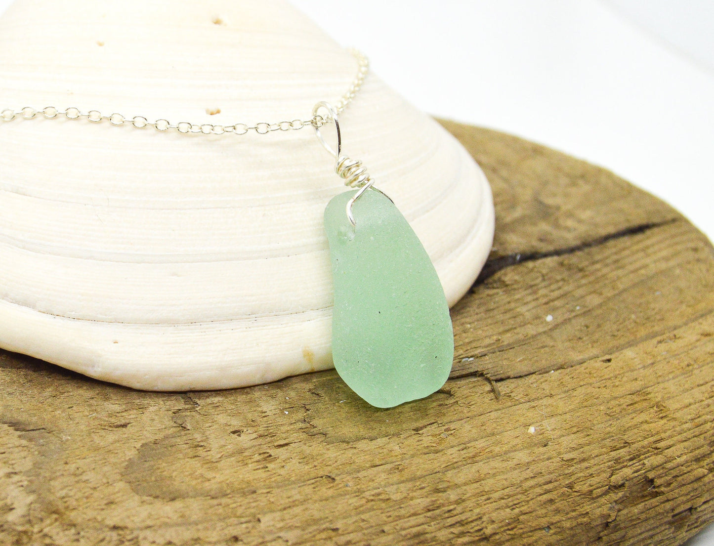 Genuine Sea Glass/Sea Glass Necklace/Sea Glass Pendant/Coastal Jewelry/Nautical Pendant/Genuine Sea Glass Jewelry/38