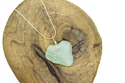 Genuine Sea Glass Pendant/Heart Sea Glass Pendant/Natural Heart Sea Glass Pendant/Anniversary Gift/Gift for her/Unique Gift/17