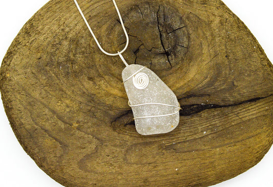 Genuine Sea Glass/Sea Glass Necklace/Sea Glass Pendant/Coastal Jewelry/Nautical Pendant/Genuine Sea Glass Jewelry/15