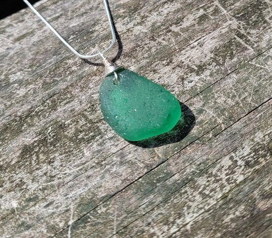 Genuine Sea Glass/Sea Glass Necklace/Sea Glass Pendant/Coastal Jewelry/Nautical Pendant/Genuine Sea Glass Jewelry/34