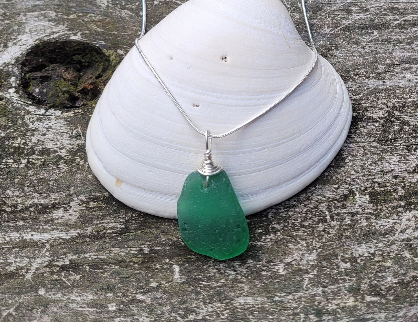 Genuine Sea Glass/Sea Glass Necklace/Sea Glass Pendant/Coastal Jewelry/Nautical Pendant/Genuine Sea Glass Jewelry/34