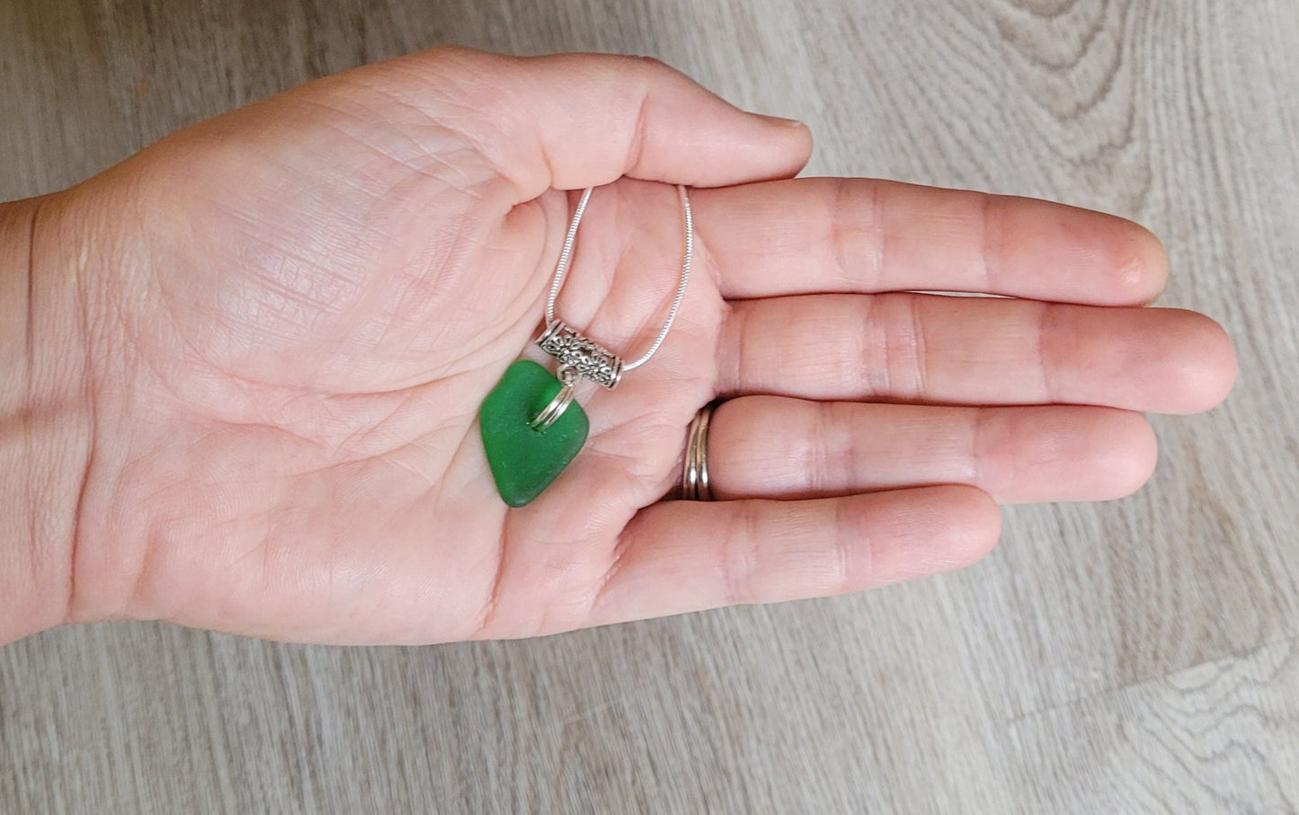 Sea Glass Pendant/Sea Glass Necklace/Sea Glass Jewelry/Genuine Sea Glass Charm/Emerald Green/Genuine Sea Glass/Gift for Her/55