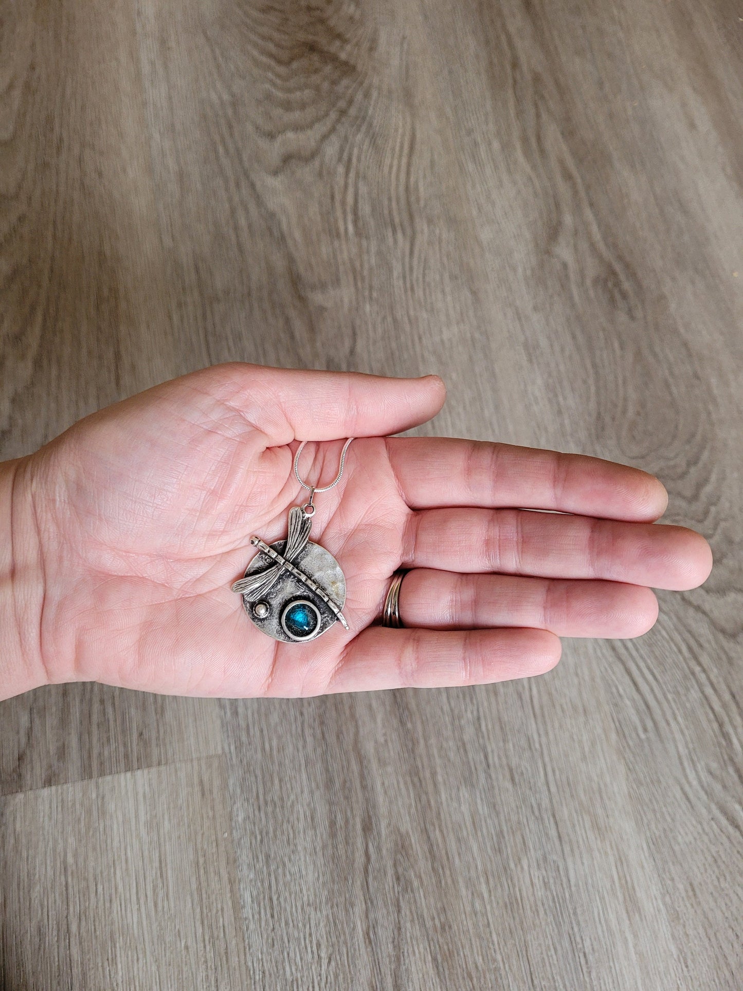 Dragonfly Necklace/Resin and Glass Necklace/Beach Necklace/Unique Gift