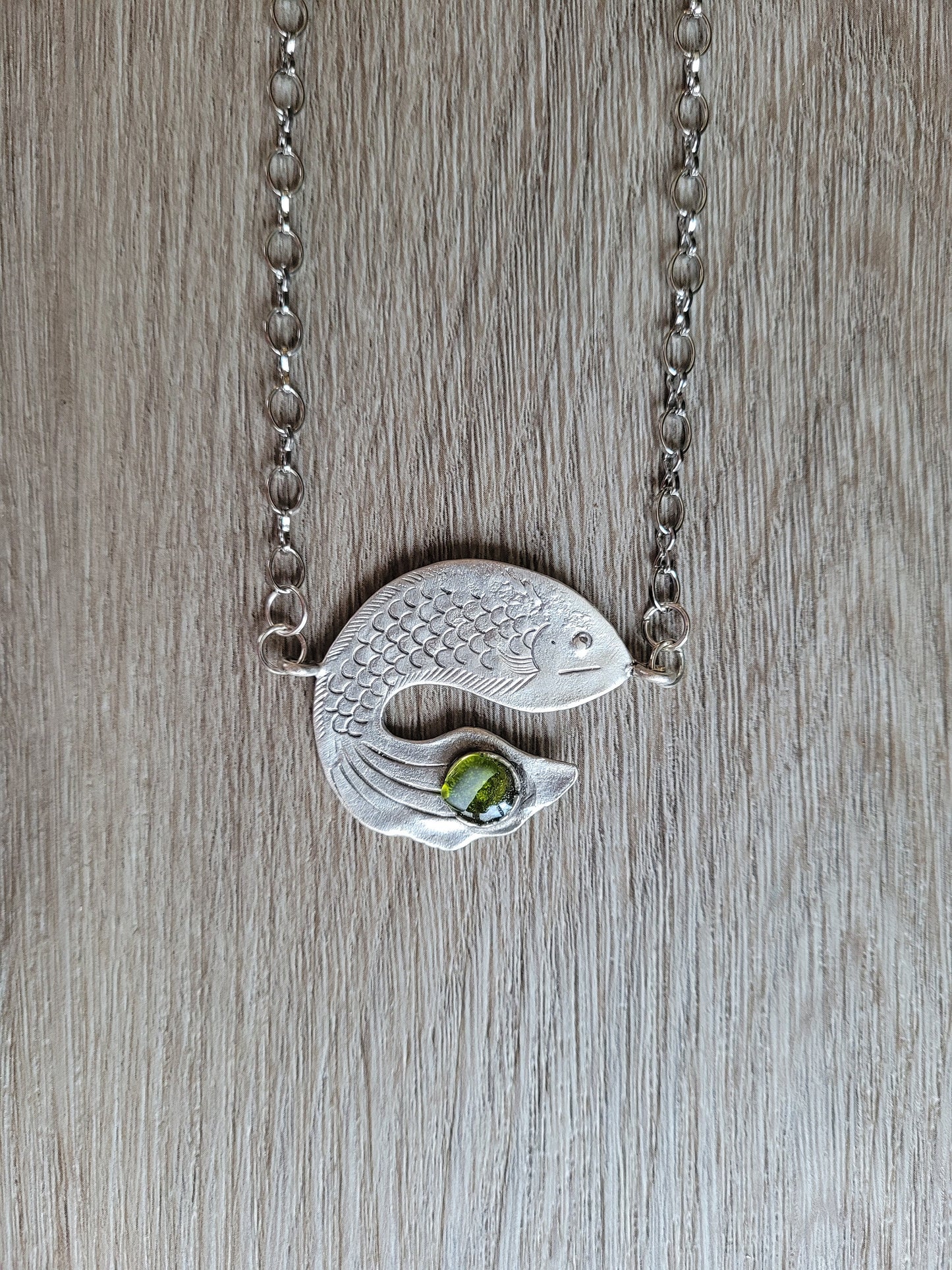 Fish Necklace/Resin and Glass Necklace/Beach Necklace/Unique Gift