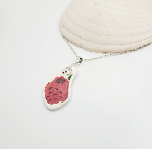 Genuine Sea Pottery Pendant Beach Ceramic Necklace Beach Ceramic Charm Unique Gift pink Sea Pottery Sea Pottery Necklace