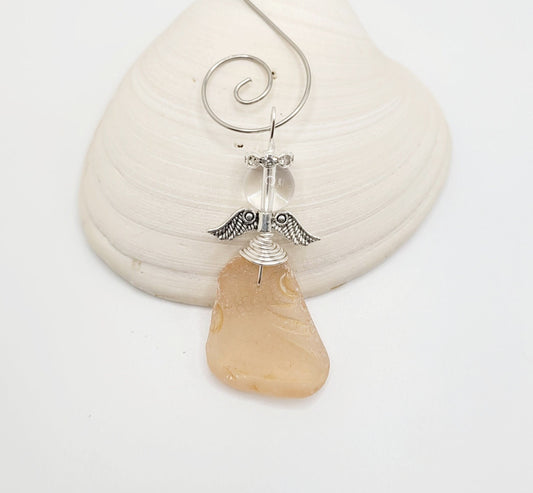 Genuine Sea Glass Angel/Angel Car Charm/Angel Pendant/Angel Ornament/Angel Gift/Gift for Her/58