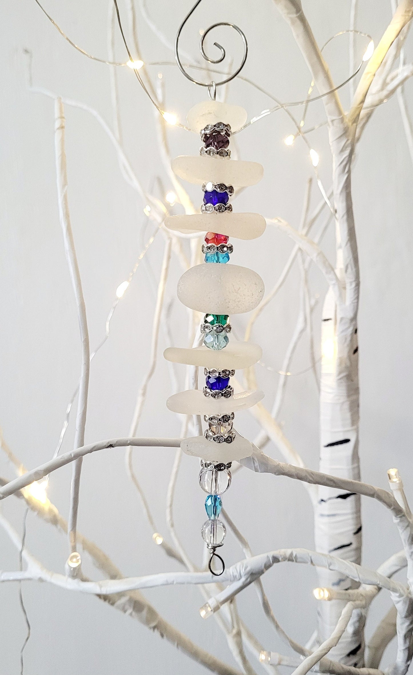 Sea Glass Christmas Tree Ornament/Sea Glass Tree Ornament/Genuine Sea Glass Tree Ornament