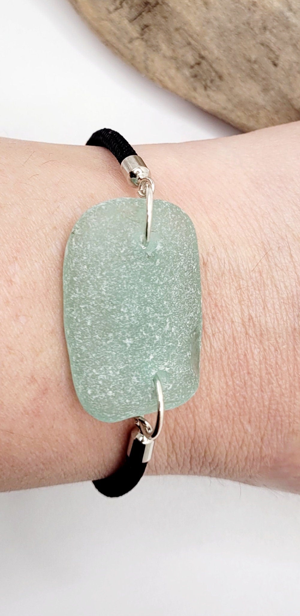 Genuine Sea Glass/Sea Glass Jewelry/Sea Glass Bracelet/Sea Glass Charm/ Nautical Coastal Bracelet/Unique Gift