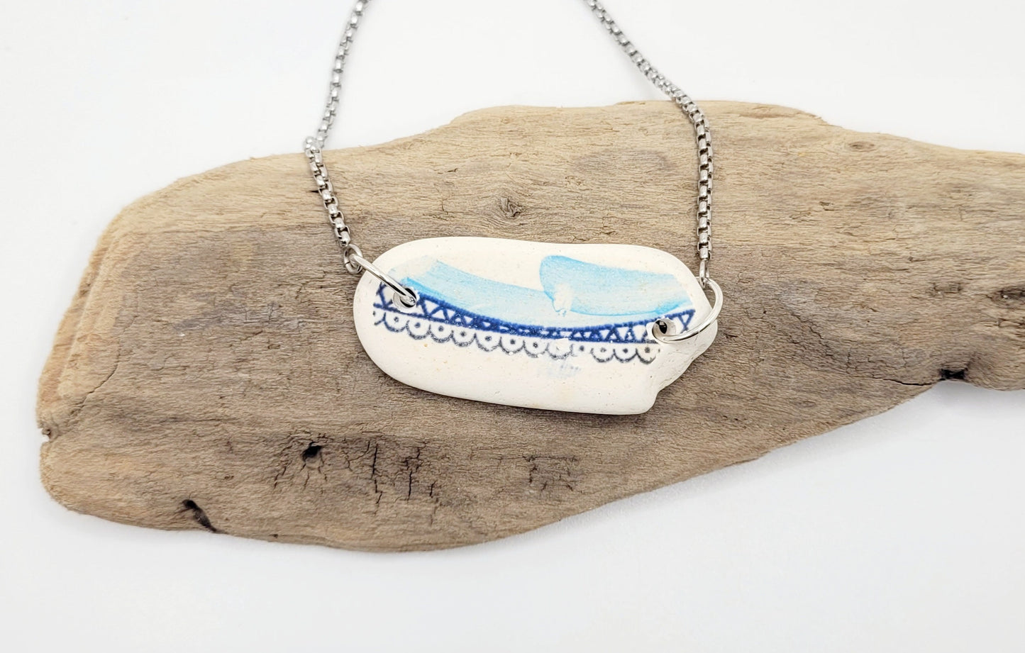 Genuine Sea Pottery/Sea Glass Jewelry/Sea Glass Bracelet/Sea Glass Charm/ Nautical Coastal Bracelet/Unique Gift